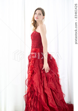 Russian woman in red dress - Stock Photo [83461426] - PIXTA