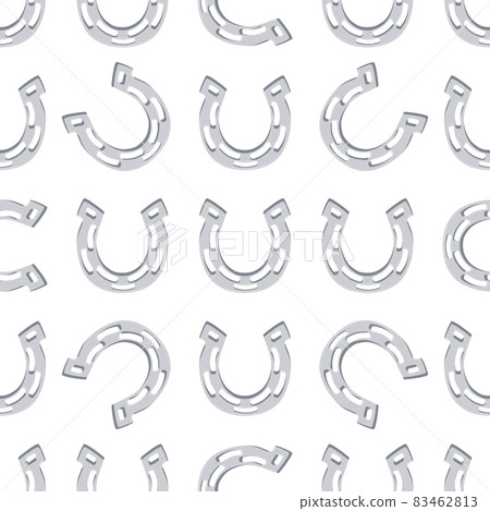 Illustration on theme Irish holiday St Patrick day, seamless horseshoes 83462813