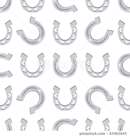 Illustration on theme Irish holiday St Patrick day, seamless horseshoes Illustration on theme Irish holiday St Patrick day, seamless horseshoes 83463645