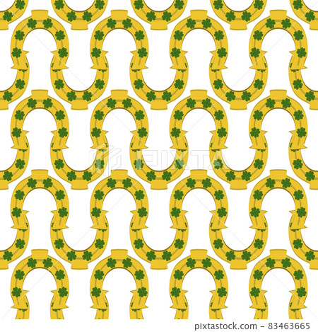Illustration on theme Irish holiday St Patrick day, seamless horseshoes Illustration on theme Irish holiday St Patrick day, seamless horseshoes 83463665