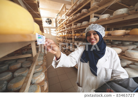 African black muslim business woman in local cheese production company African black muslim business woman in local cheese production company 83463727