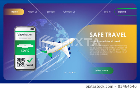 Vaccination COVID-19 web banner and mobile app kit. Safe travel. Vaccination COVID-19 web banner and mobile app kit. Safe travel. 83464546