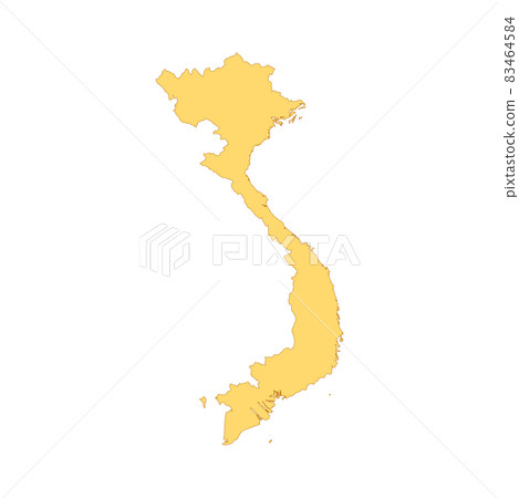Vietnam map color line element. Border of the country. 83464584