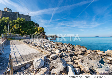 Gulf of La Spezia view from the Port of Lerici town - Liguria Italy Gulf of La Spezia view from the Port of Lerici town - Liguria Italy 83464809