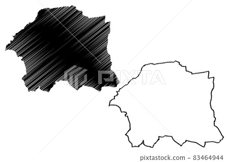 Clermont-Ferrand City (French Republic, France) map vector illustration, scribble sketch City of Clermont Ferrand map 83464944