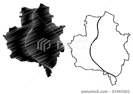 Furth City (Federal Republic of Germany, Bavaria) map vector illustration, scribble sketch City of Furth map 83465001
