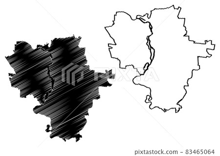 Halle City (Federal Republic of Germany, Saxony-Anhalt) map vector illustration, scribble sketch City of Saale map Halle City (Federal Republic of Germany, Saxony-Anhalt) map vector illustration, scribble sketch City of Saale map 83465064