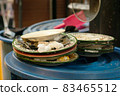 Street food at night on Yaowarat Road, Bangkok, Thailand Noodle shop, Pad Thai restaurant 83465512
