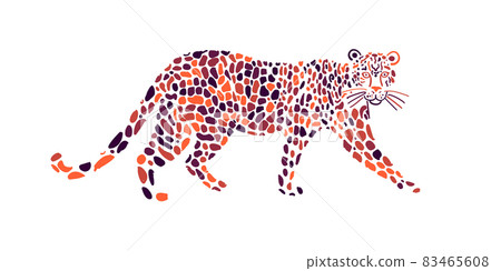 Big Wild Cat Art. Spotted Color for your design 83465608