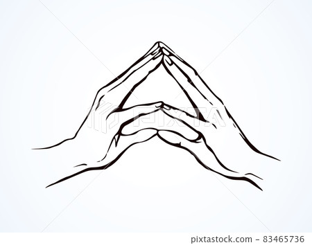 Praying hands. Vector drawing 83465736