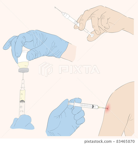 inject a drug, syringe, vaccination 83465870