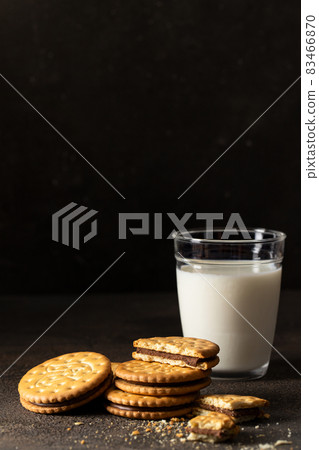 Cookies  with milk background 83466870