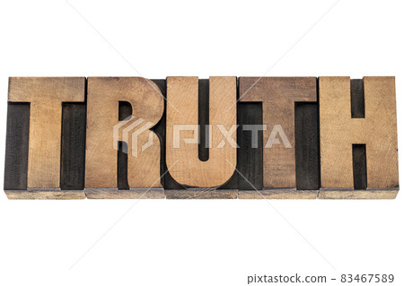 truth word in wood type 83467589
