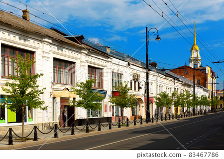 View of Krestovaya street in Rybinsk, Russia 83467786
