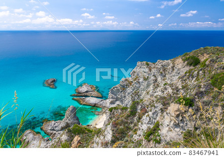 Cape Capo Vaticano aerial panoramic view, Calabria, Southern Italy 83467941