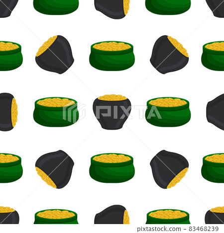 Illustration on theme Irish holiday St Patrick day, seamless pot of coins Illustration on theme Irish holiday St Patrick day, seamless pot of coins 83468239