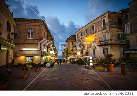 Streets of town, cafes and restaurants in the evening, Tropea, Italy Streets of town, cafes and restaurants in the evening, Tropea, Italy 83468331