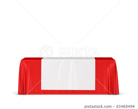 Blank tradeshow tablecloth with runner mockup 83468494