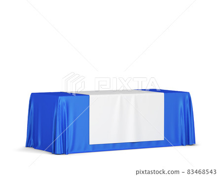 Blank tradeshow tablecloth with runner mockup Blank tradeshow tablecloth with runner mockup 83468543