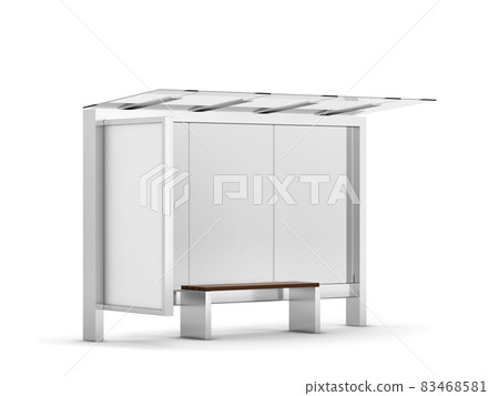 Bus stop with blank billboard mockup 83468581