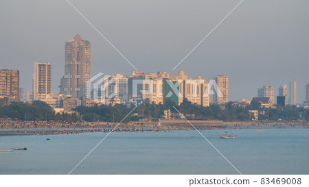City beach Chowpatty of Mumbai in the evening. 83469008