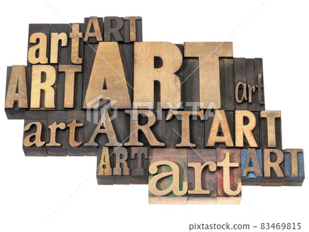 art word abstract in wood type art word abstract in wood type 83469815