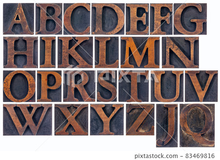 isolated alphabet in wood type isolated alphabet in wood type 83469816