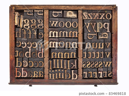 wood type in typesetter box wood type in typesetter box 83469818