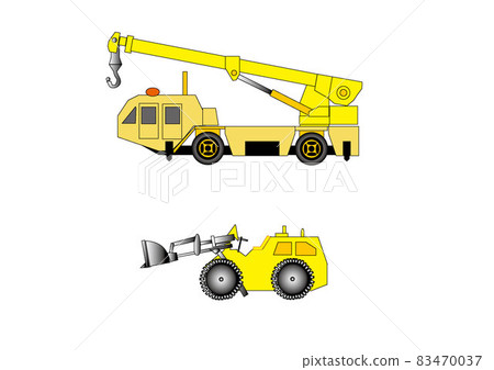 Working Car-crane Car   Bulldozer - Stock Illustration [83470037] - Pixta