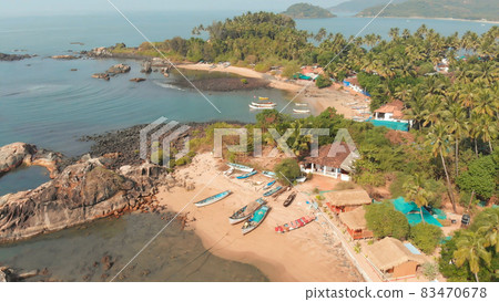 Beauty Pathem beach aerial view landscape, Goa state in India. Beauty Pathem beach aerial view landscape, Goa state in India. 83470678