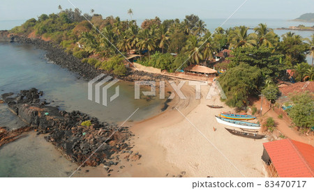Beauty Pathem beach aerial view landscape, Goa state in India. 83470717