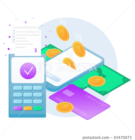 Mobile payment via credit card concept. Mobile payment, business finance pay, transaction online Mobile payment via credit card concept. Mobile payment, business finance pay, transaction online 83470873