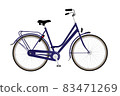 Woman model city bike with blue frame 83471269