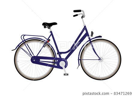 Woman model city bike with blue frame Woman model city bike with blue frame 83471269
