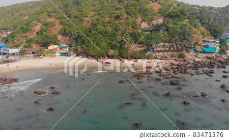Aerial view of Kalacha beach in Goa. India. Aerial view of Kalacha beach in Goa. India. 83471576