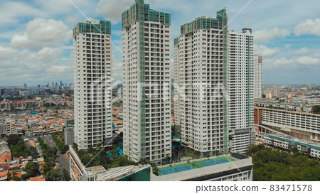 Aerial view of buildings of a residential complex in Jakarta. Indonesia. Aerial view of buildings of a residential complex in Jakarta. Indonesia. 83471578