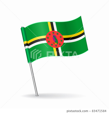 Dominican flag map pointer layout. Vector illustration. 83471584