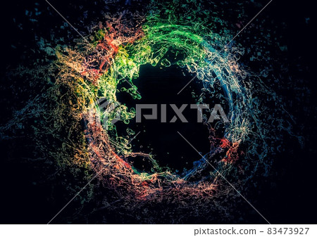 Illustration of colorful water ring 83473927