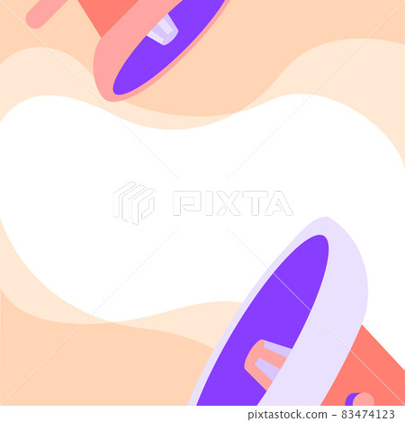 Pair Of Large Megaphone Drawing Making Wonderful New Announcement In A Chat Cloud. Big Bullhorns Drawing Producing Amazing Late Advertisement With Blank Smoke. 83474123