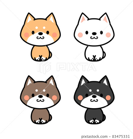 Shiba Inu coat color set full body mini character 83475331