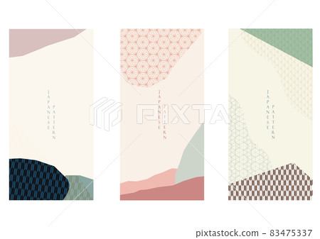 Abstract background in vintage style. Chinese new year banner. Geometric line with Japanese pattern vector. Contemporary shapes in oriental template. Abstract background in vintage style. Chinese new year banner. Geometric line with Japanese pattern vector. Contemporary shapes in oriental template. 83475337