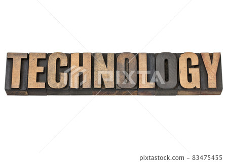 technology word in wood type technology word in wood type 83475455
