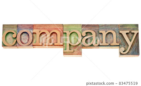 company word in wood type 83475519