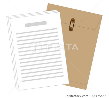 Document storage bag, brown envelope with string, document management, craft envelope 83475553