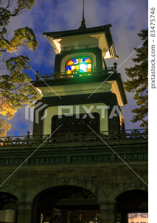 大山神社神門夜景（金澤市-石川縣） 83475746