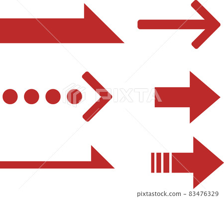 Red simple arrow icon illustration set - Stock Illustration [83476329 ...