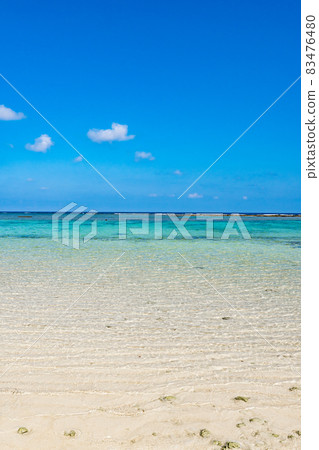 南部島嶼的沙灘和湛藍的海水（鹿兒島縣奄美諸島衝野良部島） 83476480