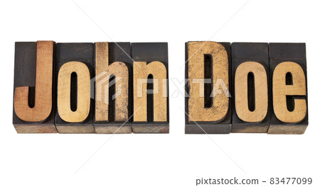 John Doe name in wood type John Doe name in wood type 83477099