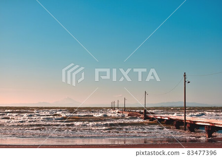 Haraoka pier that extends to the sea 83477396