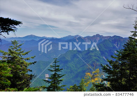 Southern Alps from the north side observatory of Mt. Okuchausu Southern Alps from the north side observatory of Mt. Okuchausu 83477746